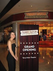 Sign Girl for Terry Fator Grand Opening